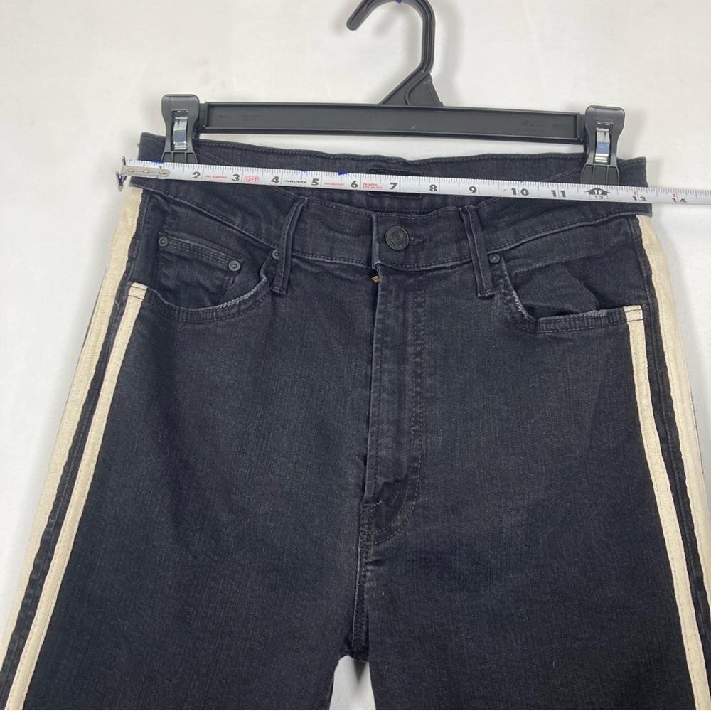MOTHER The Insider Crop Step Fray Denim Jeans In Guilty Racer Size 30 Black - Picture 11 of 16